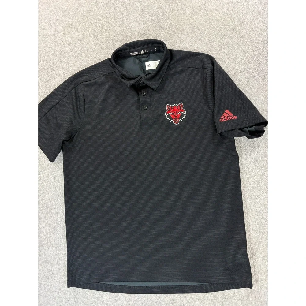 Arkansas State Red Wolves Adidas Stitched Polo Shirt (Men's Medium) Black